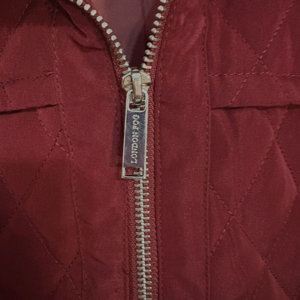 London Fog Women's Quilted All Weather Quilted Jacket Burgandy XL - No Hood - Picture 4 of 9